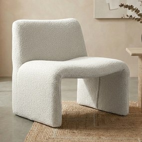 Gebogen Fauteuil Creme Stof