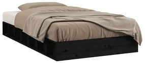 vidaXL Bedframe massief hout zwart 90x190 cm 3FT Single