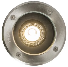 Set van 6 moderne buiten grondspot RVS IP65 verstelbaar - Delux