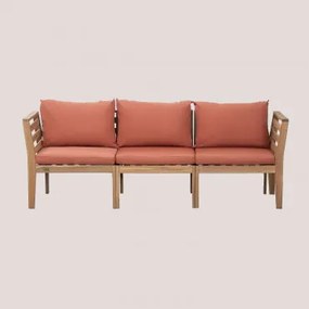 Filips 3-delige Modulaire Tuinbank Met Armleuningen In Acaciahout Terracota - Sklum