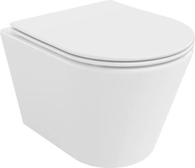 Mexen Rico wc-pot Rimless met langzaam sluitende dunne zitting, duroplast, wit glanzend - 30720400