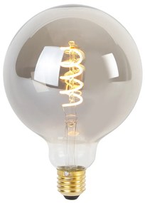 Set van 5 E27 dimbare LED gedraaid filament lamp G125 smoke 4W 120 lm 1800K