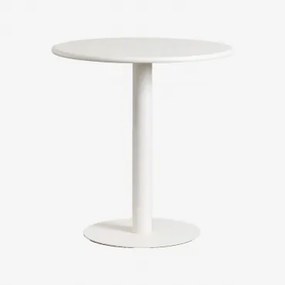 Eettafel Rond In Metaal (ø70 Cm) Mizzi Gardenia Wit - Sklum