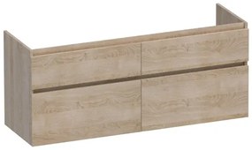 BRAUER Advance Wastafelonderkast - 140x46x60cm - 4 softclose greeploze lades - 2 sifonuitsparingen - en MFC - legno calore OK-AD140LC