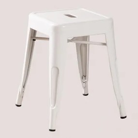 Set Van 4 Stapelbare Lage Krukken 45 Cm In Staal Lix Wit - Sklum