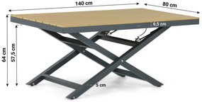 Hoek loungeset 6 personen Aluminium/Polywood (grey teakfinish) Grijs  Lifestyle Garden Furniture Santiago