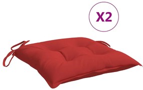 vidaXL Stoelkussens 2 st 50x50x7 cm stof rood