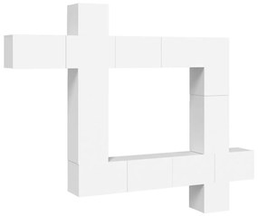 vidaXL 9-delige Tv-meubelset bewerkt hout wit