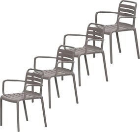 Garden Impressions Moos tuinstoel taupe - 4 stuks