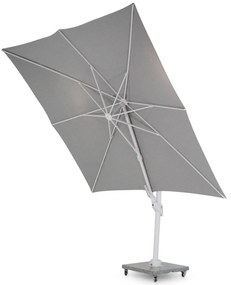 Santika Furniture Santika Belize Deluxe Parasol X White Frame/ Grey Fabric Aluminium Grijs