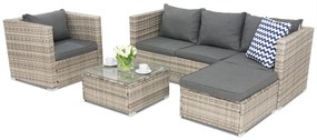 Technorattan tuinmeubelen Roma Corner 5 Garden Point grijs