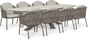 Tuinset 8 personen 300 cm Rope Taupe Santika Furniture Santika
