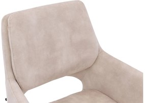 Goossens Eetkamerstoel Daisy wit velvet stof graden draaibaar met return functie met armleuning, modern design