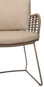 4 Seasons Outdoor Fabrice tuinset latte met Capri tafel met barrelvormig blad 280 x 110 cm  Tuinset    beige weerbestendig