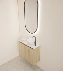 Gliss Design Echo toiletmeubel 60cm evoke eiken met toppaneel wit mat