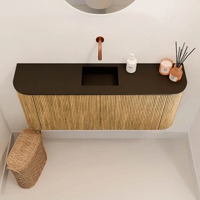 Mondiaz Joya 105cm toiletmeubel ronding links/rechts oak met wastafel faye midden zonder kraangat urban