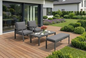 Zakintos Terrasmeubelset met bank antraciet Garden Point