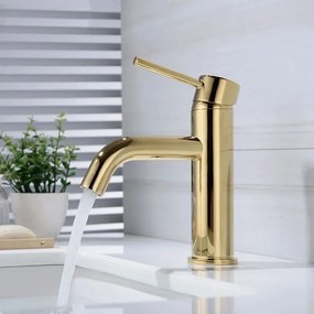 Wastafelkraan Rea Lungo Gold low