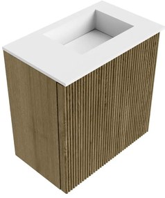 Mondiaz Joya 40cm toiletmeubel dusk met wastafel faye rechts 1 kraangat talc