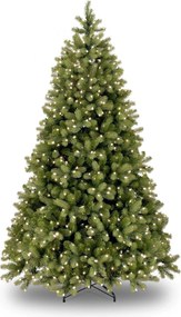 Poly Bayberry Hinged verlichte kunstkerstboom - 243 cm - Groen - Diameter 160 cm - 2211 tips - 650 ledlampjes (warm wit) - Metalen voet