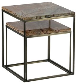 BePureHome Mellow Bijzettafels Marmer Antique Brass - 40 X 40cm.