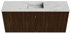 Mondiaz Joya DLux 90cm toiletmeubel walnut met wastafel faye midden 1 kraangat opalo