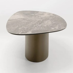 Salontafel Marmerlook Ovaal Bruin - 120 X 60cm.