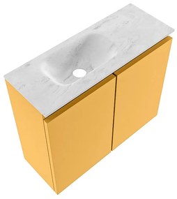 Mondiaz Ture DLux toiletmeubel 60cm ocher met wastafel opalo links zonder kraangat