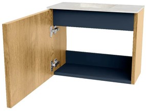 Mondiaz Joya DLux 50cm toiletmeubel oak met wastafel faye links zonder kraangat ostra