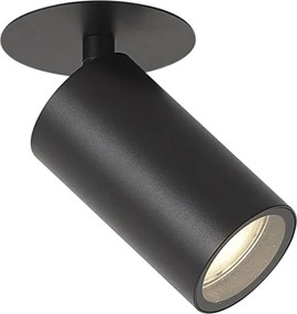 Moderne inbouwspot zwart GU10 50mm IP44 - Chels