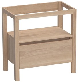 BRAUER Staand Wastafelonderkast - 80x46x80cm - 1 greeploos lade - uitsparing - hout - Smoked oak 10066SOG