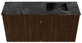 Mondiaz Joya DLux 80cm toiletmeubel walnut met wastafel faye rechts zonder kraangat lava