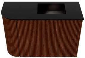 Mondiaz Joya 60cm toiletmeubel ronding links ruby met wastafel faye rechts zonder kraangat urban