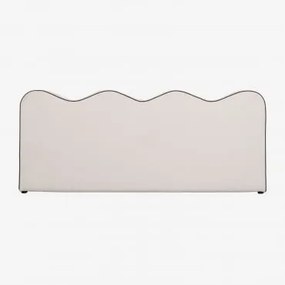 Elenor 220cm Chenille Hoofdbord Stof Chenille Gebroken Wit & 180 Cm - Sklum