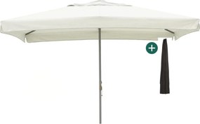 + 10% kassakorting | Parasol Shadowline Bonaire | Inclusief hoes | Rechthoekig | 400x300cm | Met katrol | Grijs/Antraciet | Kees Smit Tuinmeubelen