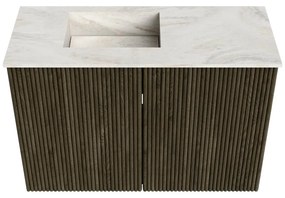 Mondiaz Joya DLux 60cm toiletmeubel shadow met wastafel faye links 1 kraangat ostra