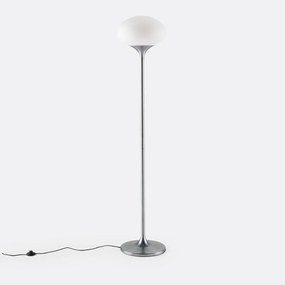 Vloerlamp van chroom en opaline metaal, Merisa