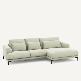 XL longchair met rechterhoek van stonewashed fluweel, MARSILE