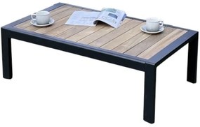 Kota lounge tuintafel aluminium antraciet 113x62xH38 cm teak blad