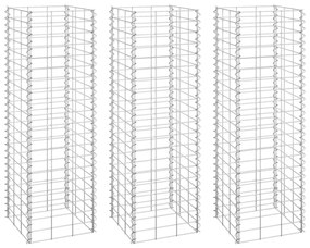 vidaXL Schanskorf plantenbakken 3 st verhoogd 30x30x100 cm ijzer