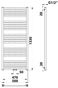 Sapho Grunt radiator 133x50cm 611W wit