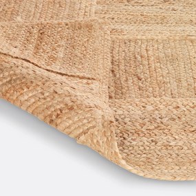 Geweven vloerkleed, met ruiten, in jute, Mulfier