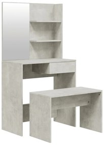 vidaXL Kaptafelset 74,5x40x141 cm betongrijs