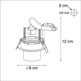 Set van 6 Moderne inbouwspot zwart rond kantelbaar - Installa GU10 Binnenverlichting Lamp
