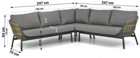 Hoek loungeset 4 personen Aluminium/wicker Taupe  Coco Nathan/Montana