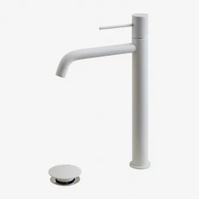 Orveta Click-clack Messing Wastafelkraan En Afvoerklepset Wit & ↑30 Cm & Klep Zonder Overloop - Sklum