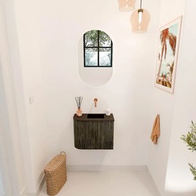 Mondiaz Joya 50cm toiletmeubel ronding links shadow met wastafel faye rechts zonder kraangat urban