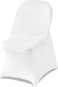 VEVOR stoelhoezen, stretch stoelhoezen, 150 stuks, wasbare en afneembare stoelhoezen van polyester-spandex voor bruiloften en diners, geschikt voor klapstoelen (45 x 46 x 77 cm), wit