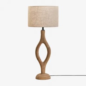 Mangohouten Tafellamp Gracia Mangohout & Licht Zandbruin Ø30 Cm - ↑20 Cm Arlina - Sklum