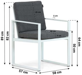 Tuinstoel Aluminium Wit Lifestyle Garden Furniture Nuno